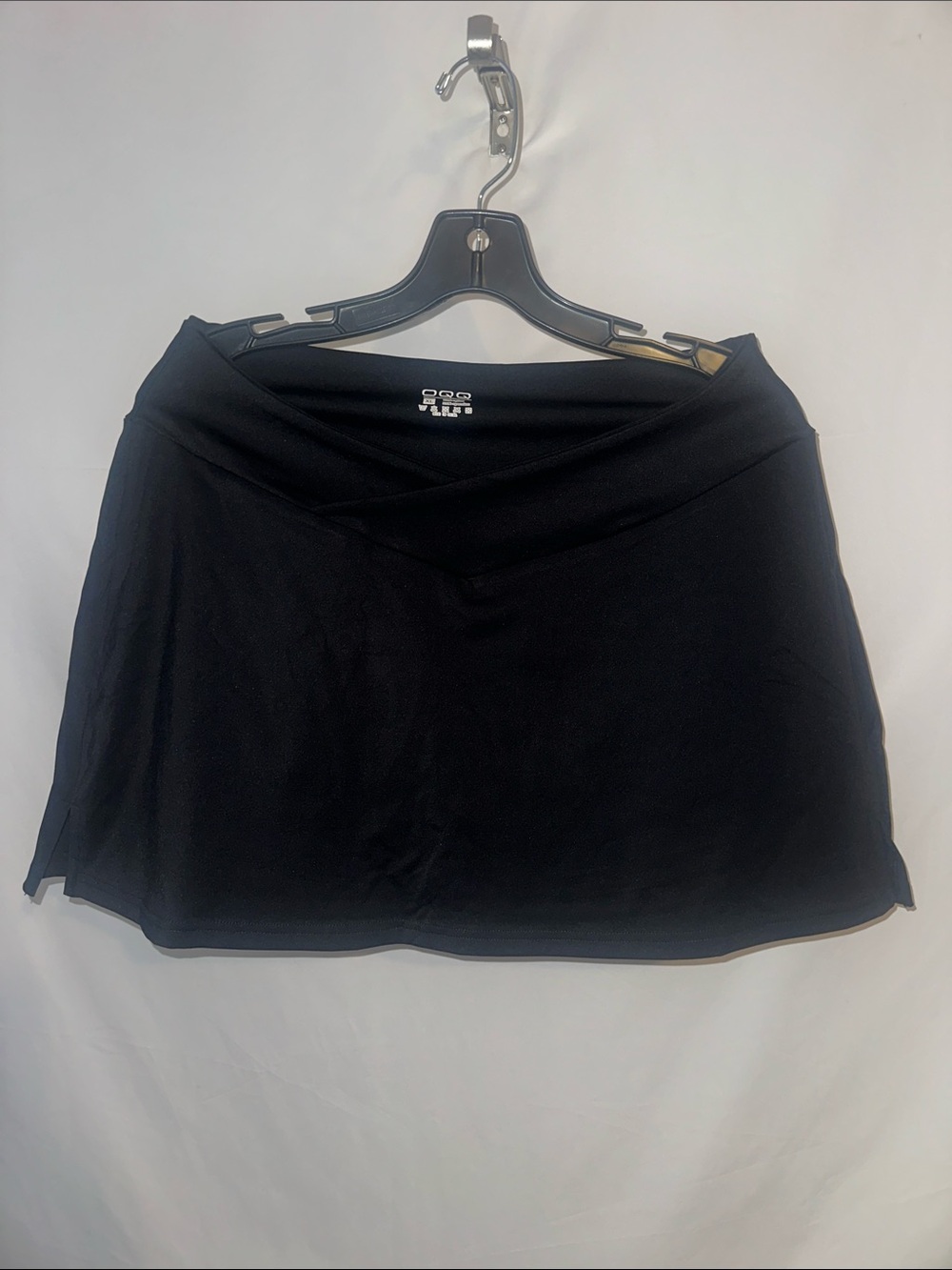 OQQ Black Active circle & skater Skirt with built in shorts